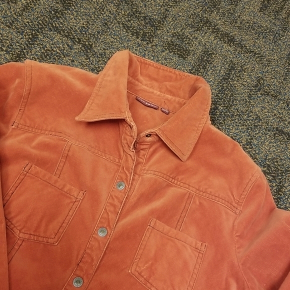 🧚♀️Nevada orange corduroy jean jacket. Fit small to Medium - Picture 2 of 11